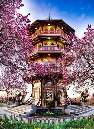 Baltimore, MD Patterson Park Pagoda in Spring - Metallic Photo Paper