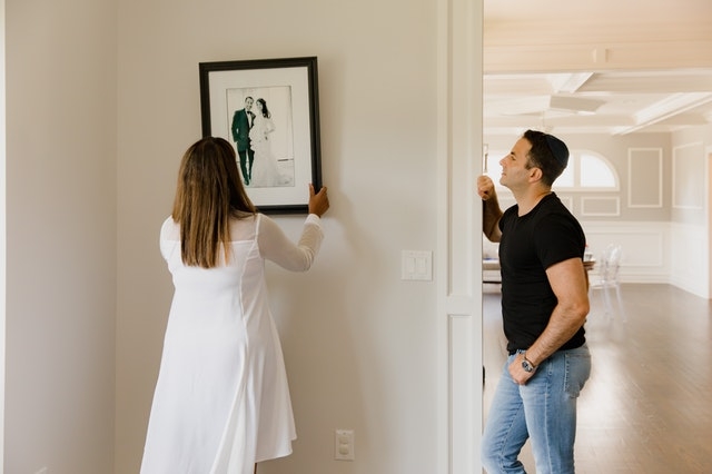 Taping up the Back of a Picture Frame 