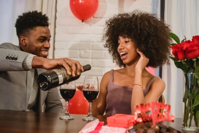 couple having valentine's dinner